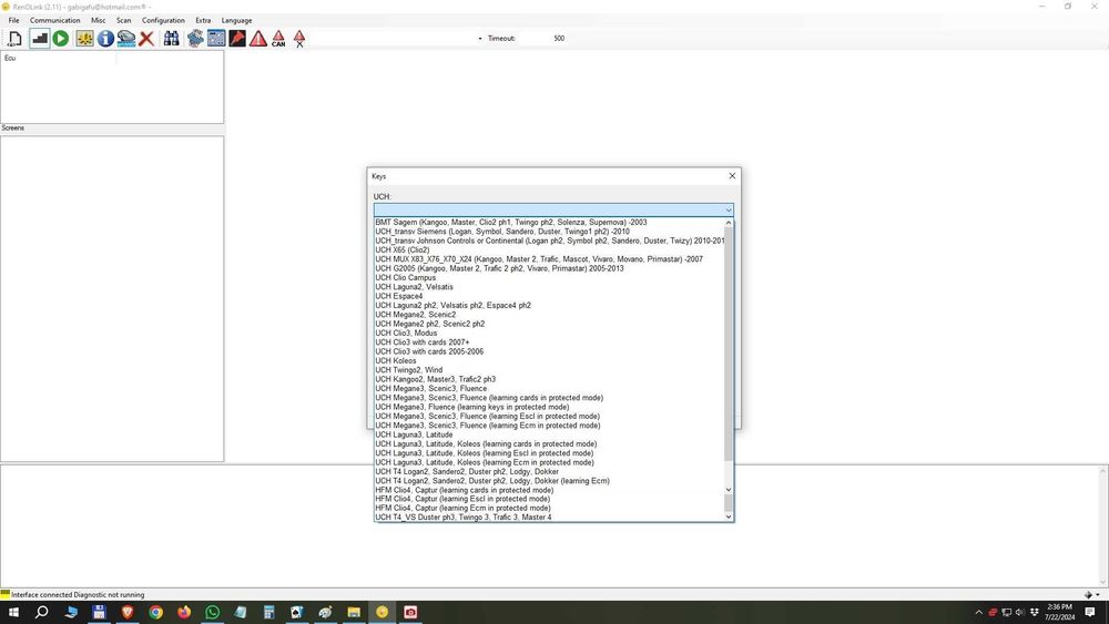 Interfata vLinker FS cu licenta Renolink v2.11 database 2024 + ddt4all