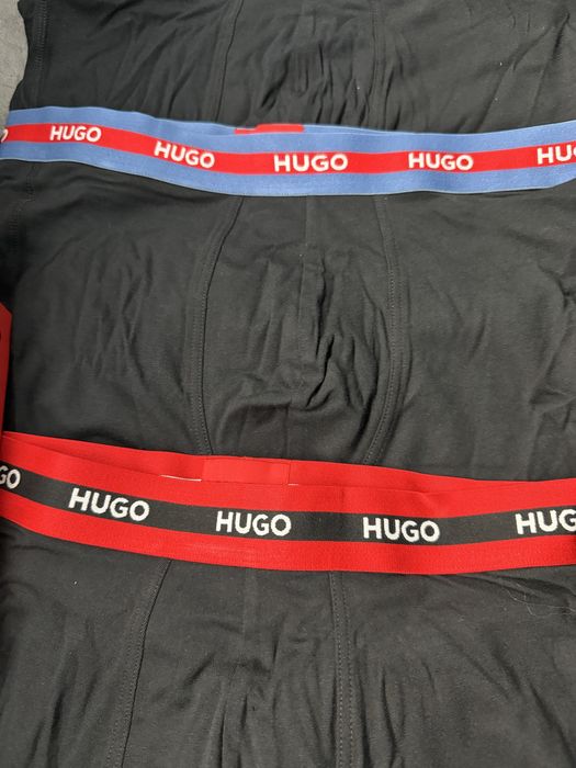 Hugo set 3 boxeri lungi culoare negru cu logo mic marimea M  noi