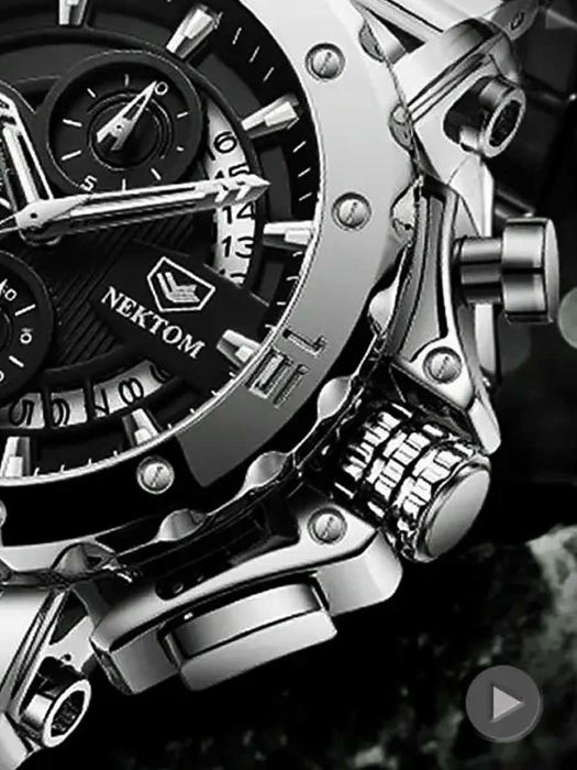 Новые часы бренд NEKTOM кварцевые, хронограф, водонепроницаемые