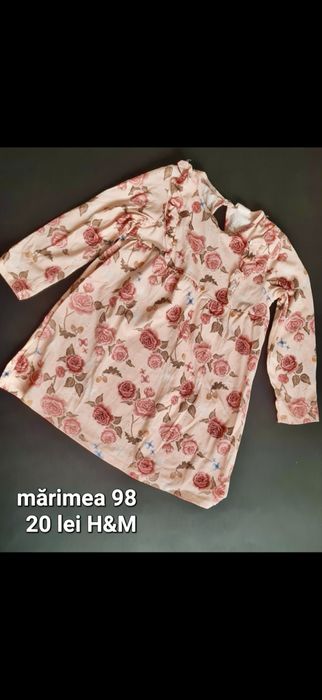 Rochie fete cu mâneca lungă mărimea 98 H&M