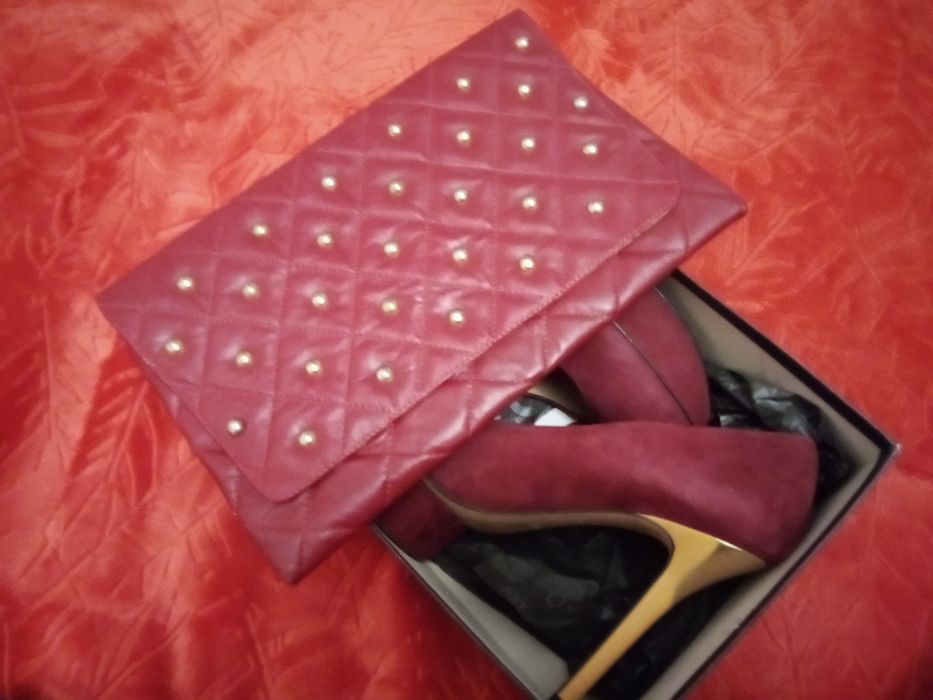 Pantofi cu toc de piele