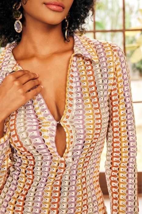 Sunfere Dawn  V-Neck Плетена Плажна Рокля