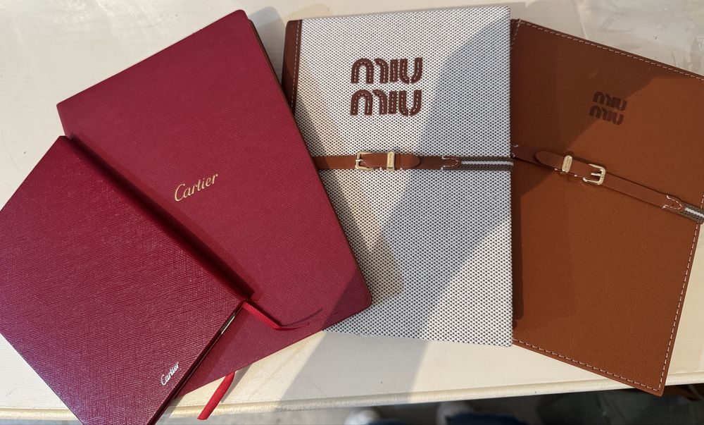 Блокноты Cartier,Dior, miu-miu