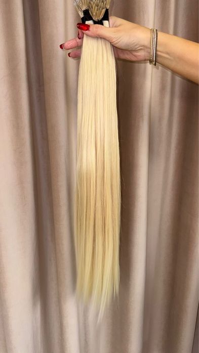 Extensii par natural Russion Hair  Nanoring 60 cm  blond (250)
