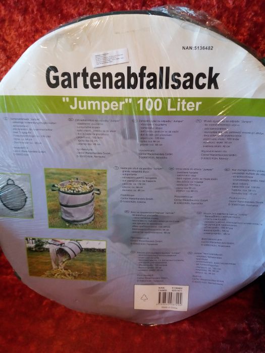 Sac NOU pliabil pt gradina/depozitare-100 l-cu manere si autosustinere