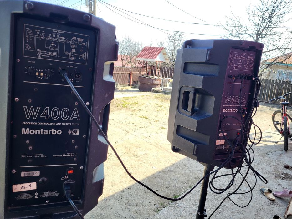 Vând sau schimb boxe active montarbo w400a schimb cu alte boxe  pe 15