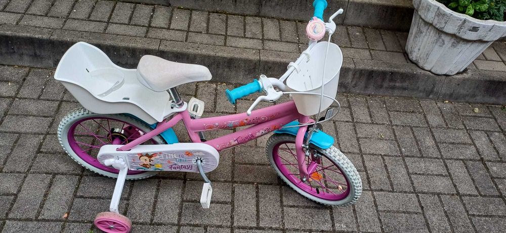 Bicicletă fete 3-7 ani cu roți ajutătoare