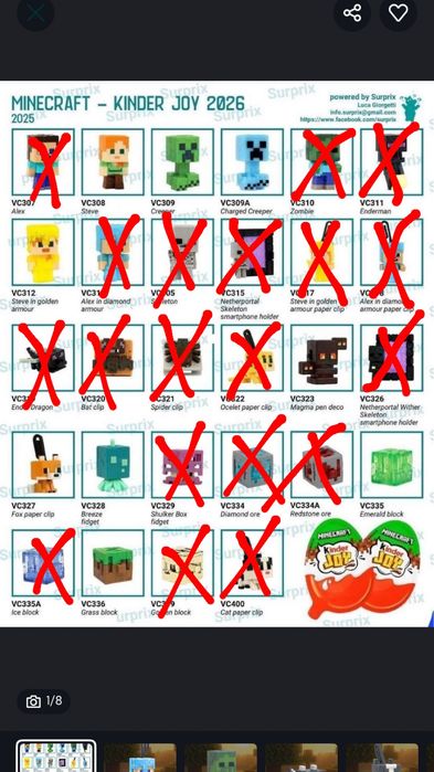 kinder joy minecraft игрушки