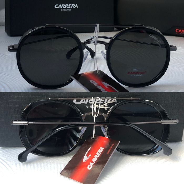 Мъжки слънчеви очила кръгли  2 цвята черни мат лак