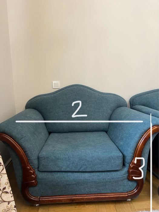 Мягкая мебель софа и кресло