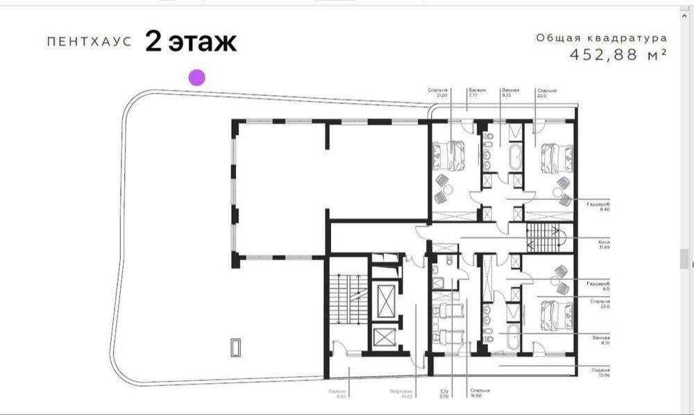Пентхауса Премиум класса 450м² + Терраса МЖК Infinity. Центр. Ц-1