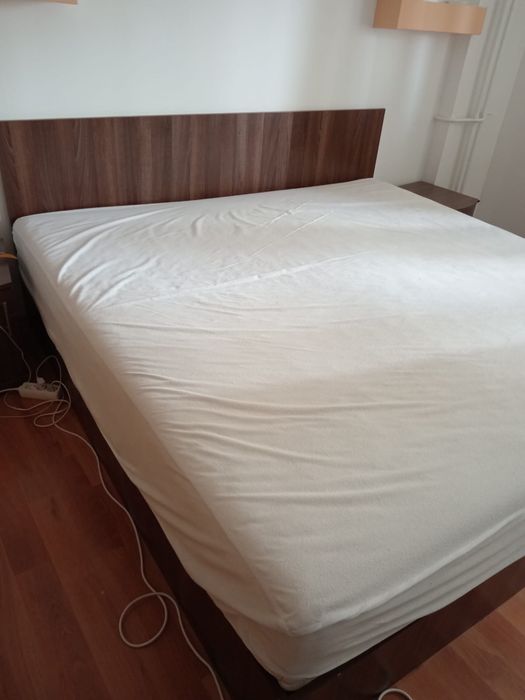 Pat 200x200 cadru+somiera Mobexpert+saltea