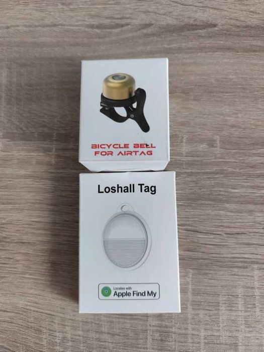 Set 5 tag-uri (AirTag) si Sonerie bicicleta pt AirTag + dispozitiv