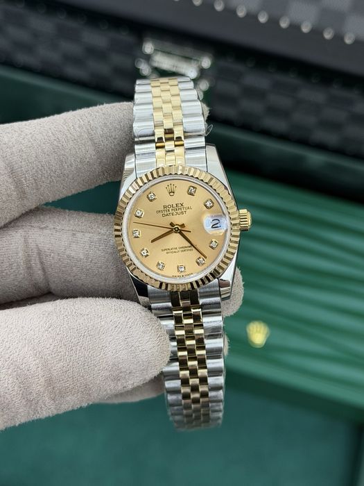 Rolex Datejust 31 Yellow Rolesor – Champagne Diamond Dial Jubilee