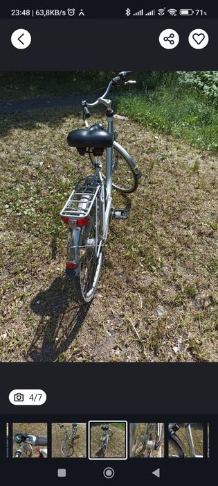 City-bike aluminiu, dinam&schimbător Shimano in butuc, sc