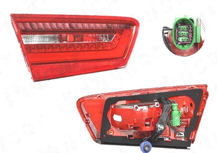 Stop spate lampa Audi A6 (4g/C7), 01.2011-06.2014 Model Sedan, spate, Stanga, partea interioara; H21W+LED; cu suport becuri, Depo