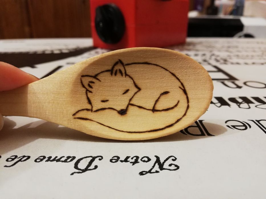 Handmade Ръчно рисувани с пирограф лъжица, книгоразделител