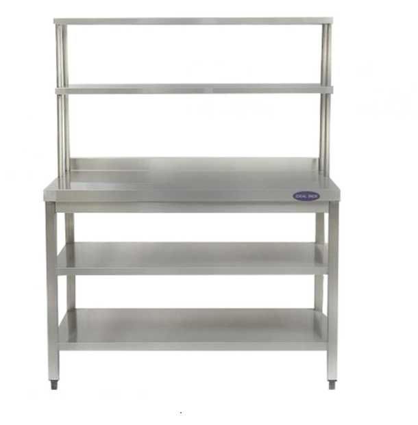 Masa inox 2 polite si raft 2 polite, Ideal Inox, 600x600x1550