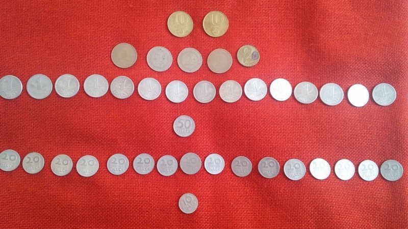 Унгарски монети, 40 броя, емисии от 1949г. до 1989г., много запазени