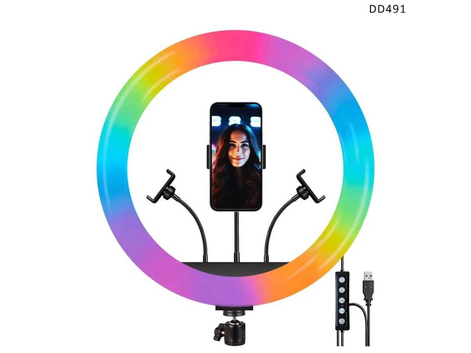 Iluminare RGB LED inel 22 inch lampă mare cu suport Lampa inelara