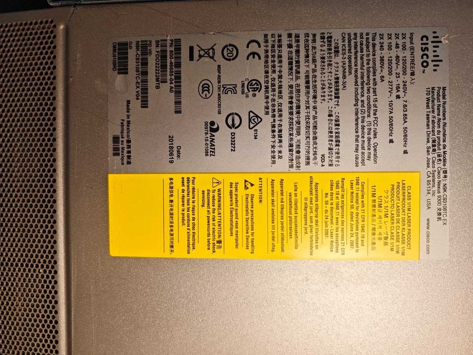 Switch Cisco NEXUS N9K-C93108TC-EX 10G 40G 100G, 2.16 Tbps 48 porturi profesional business cloud
