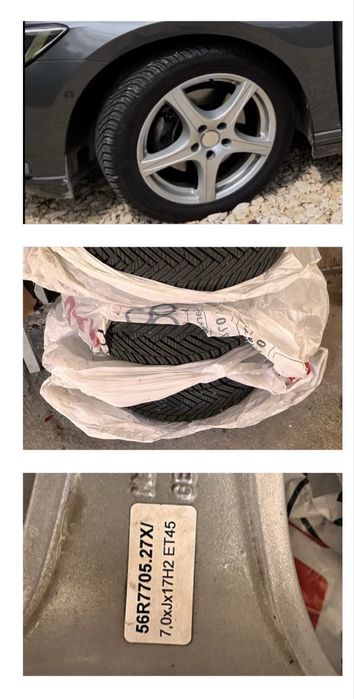 Set jante Ronal r17 5x112 cu anvelope Hankook allseason 235/45R17+ inele centrare de la 66 la 57.1