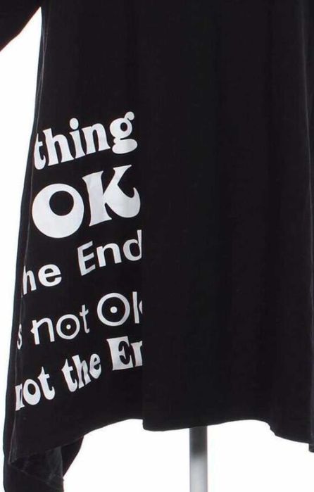 НОВА голяма асиметрична дамска туника с надписи (размер 3ХЛ)