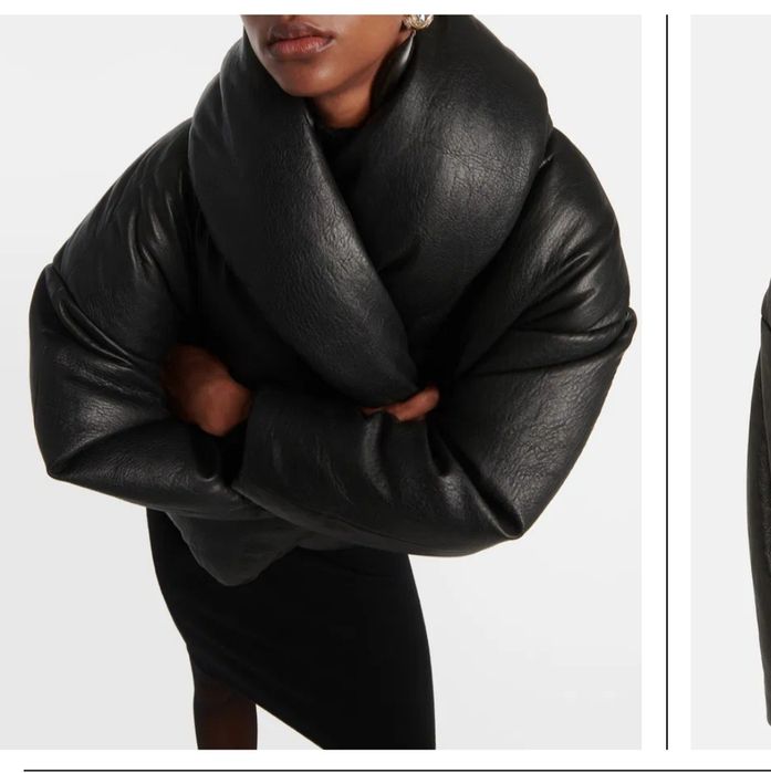 Продам кожаный дутый пуховик