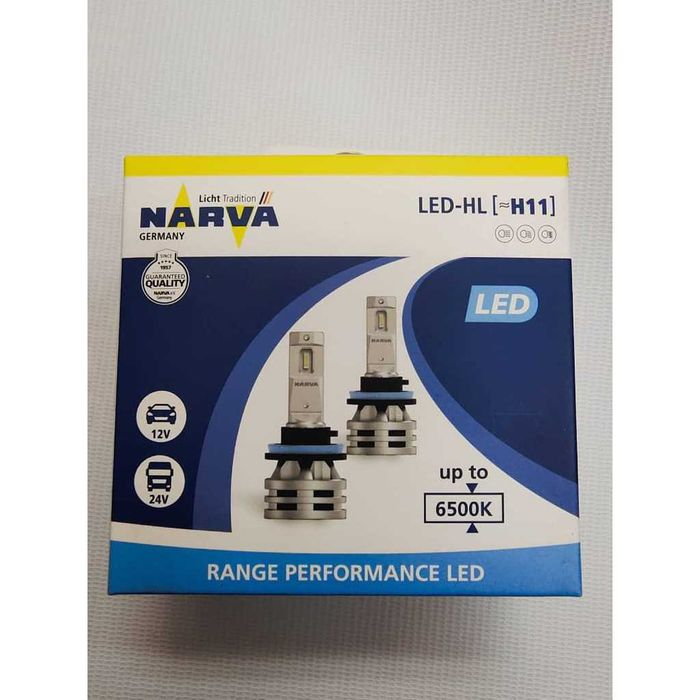 LED крушки NARVA H1/H3/H4/H7/H11/ HB3/4 6500K Range Performance