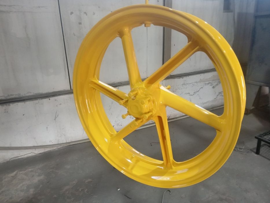 Прахово боядисване на метални елементи. Боядисване на джанти