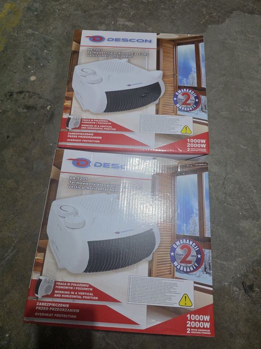 Aeroterma electrica 2000 W cu termostat si functie de ventilare DESCON DA-T201