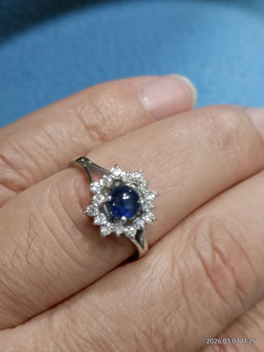 Vind inel din aur 18kt cu safir și diamante
