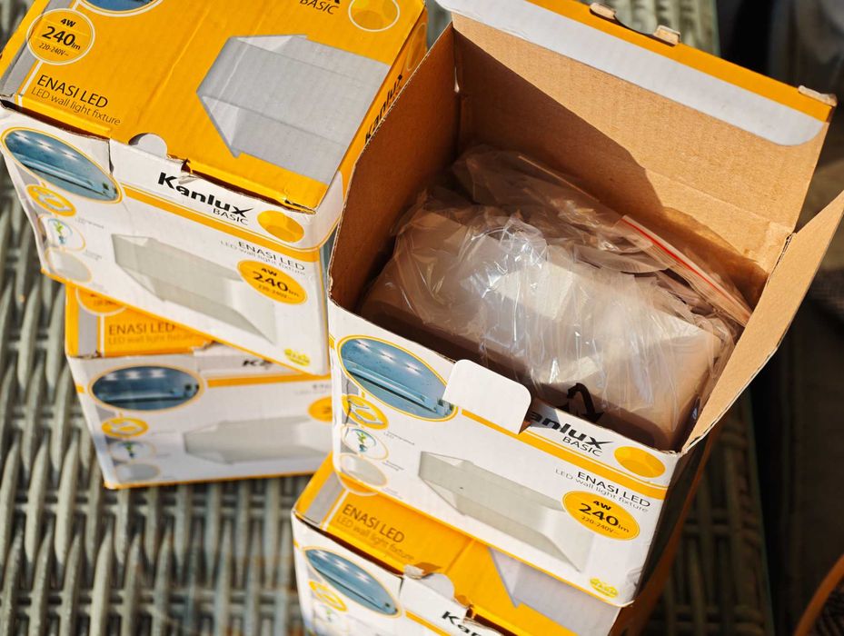 Kanlux 4 бр нови стенни аплици, бял алуминий