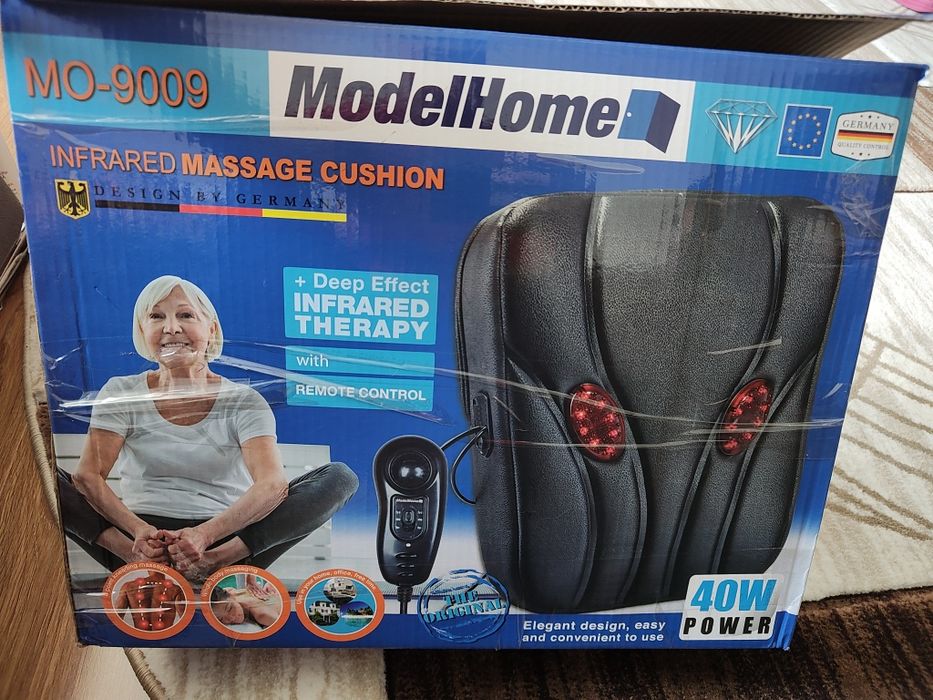 Pernă de masaj cu infraroșu ModelHome Q-9009 – nouă, cu telecomandă