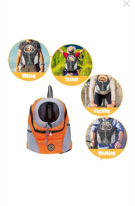 Раница за домашни любимци Jormftte, оранжева, размер M