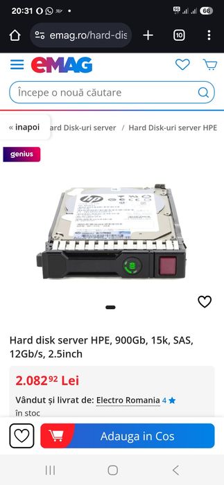 Hard disk HP SAS 12G 15K SFF MSA de 900 GB