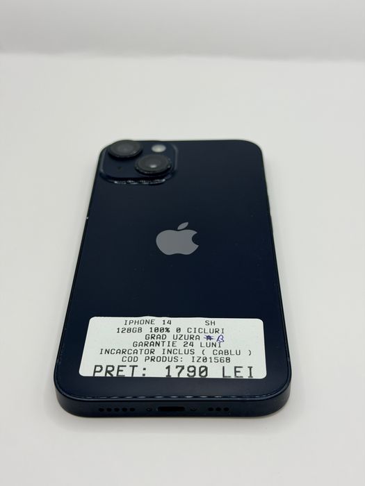 Iphone 14 128GB Negru 100% Garantie Rate BuyBack - zonemag.ro