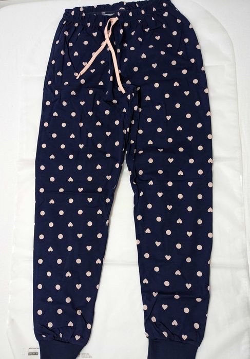 Pijama damă bumbac, albastru cu roz, marime M, noua cu eticheta