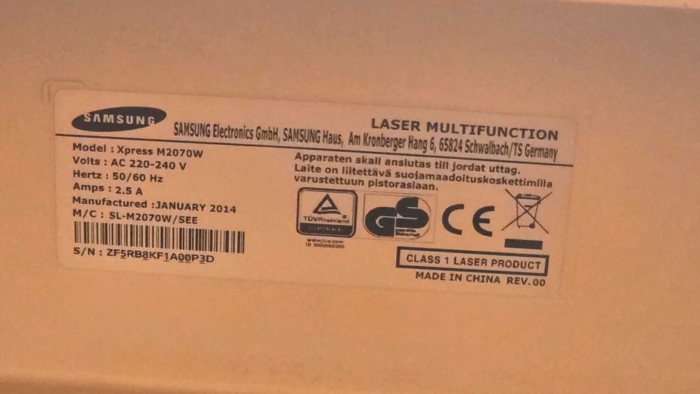 Принтер,скенер с wi-fi Samsung ml2070