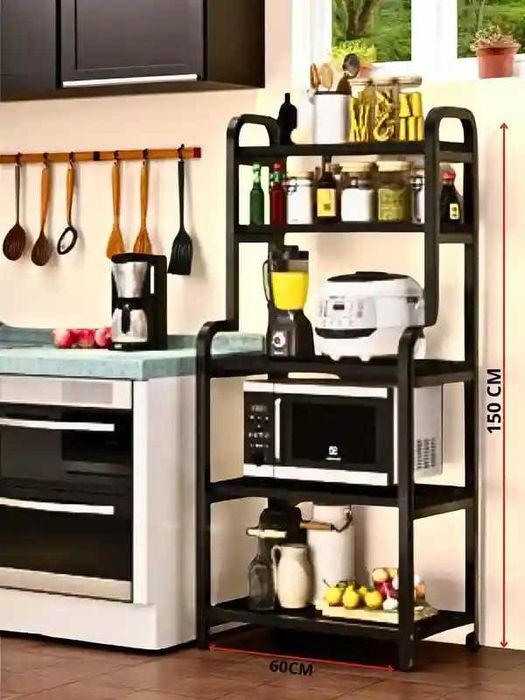 Кухонный стеллаж этажерка кухонная полка для микроволновки 2 вида