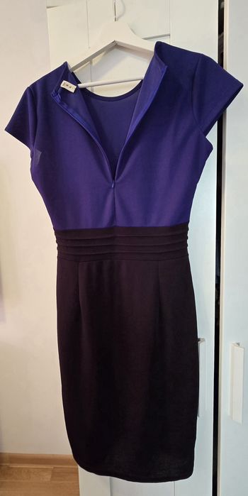 Rochie damă casual/elegant - bleumarin-negru