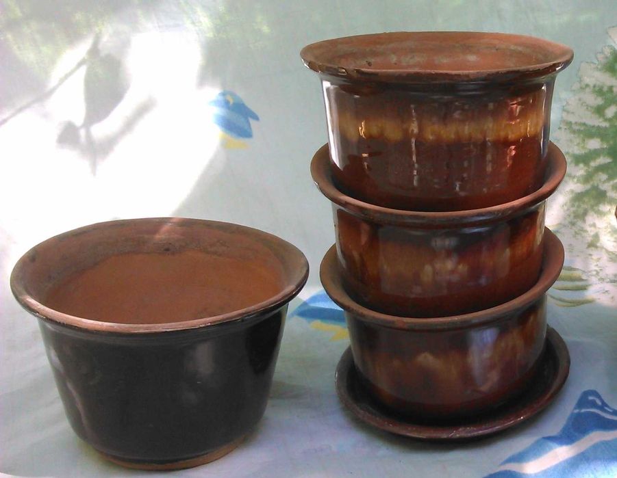 Керамические цветочные горшочки, кашпо-корзинка