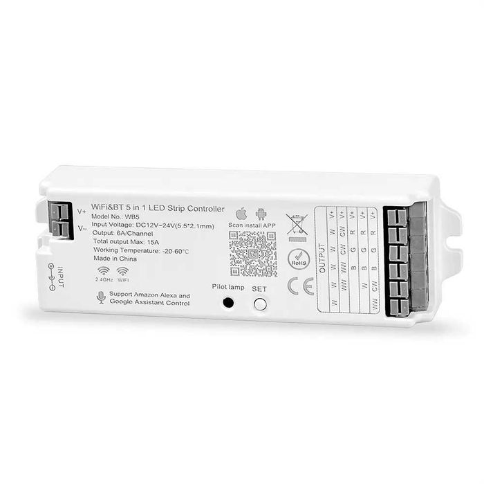 Tuya 5 в 1 WiFi&BT Контролер за LED ленти WB5 | RGB-RGBW-RGBCC