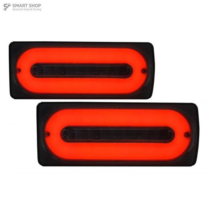 Stopuri Full LED Fumurii cu Bandouri Laterale Negre Mercedes W463 G-Cl