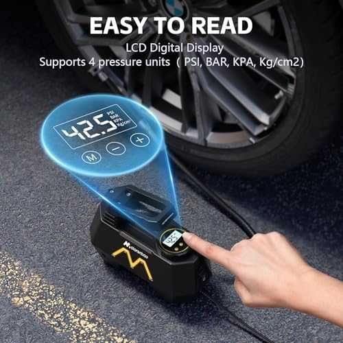 Нов Преносим компресор за гуми кола/мото/колело 150PSI LED накрайници