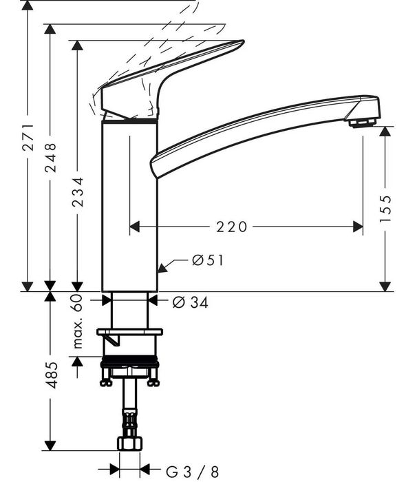 Кухненски смесител Hansgrohe My Cube M 13815000