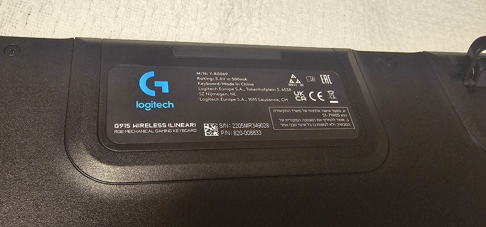 Logitech g915 lightspeed red, linear