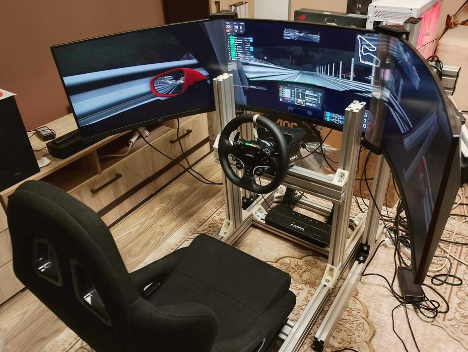 Simracing cockpit, монитор стойка, аксесоари