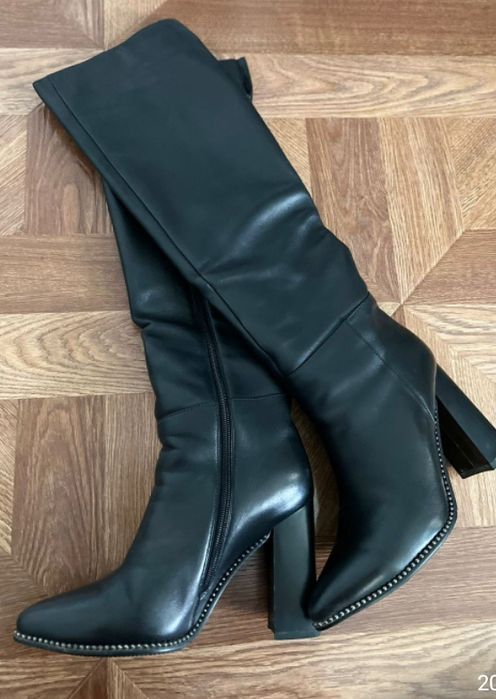 Сапоги 37 размер, длинная,высокий каблук