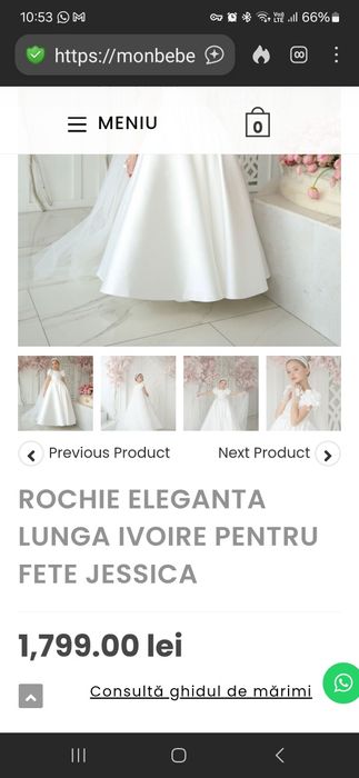 ROCHIE ELEGANTĂ LUNGA IVOIRE PENTRU FETE JESSICA  8 ani / 128  încălțăminte, capa, taior și mănusi incluse în preț, avand o  purtare și o curățare